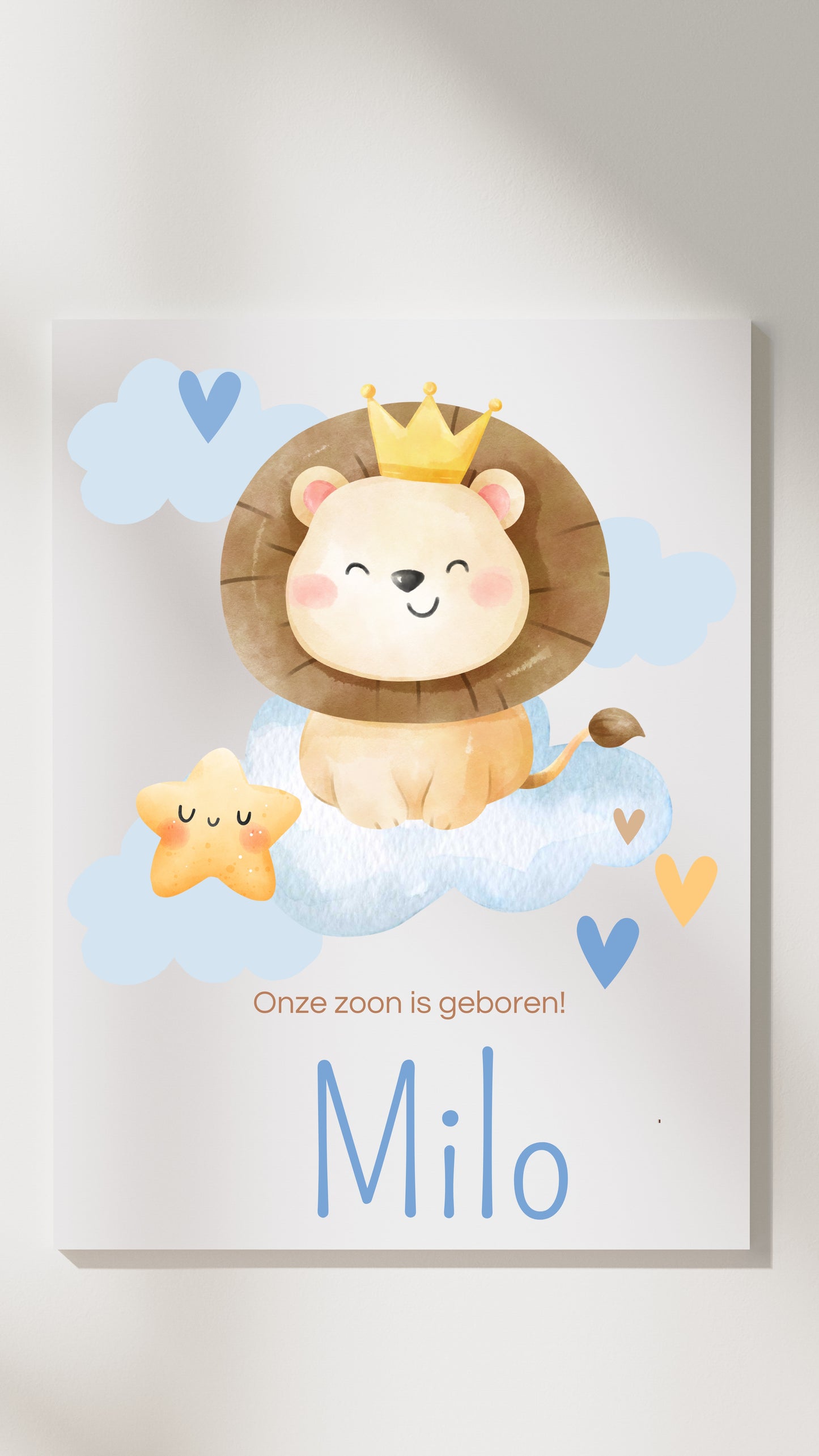 Dig. geboortekaartje en canvas print 10% korting