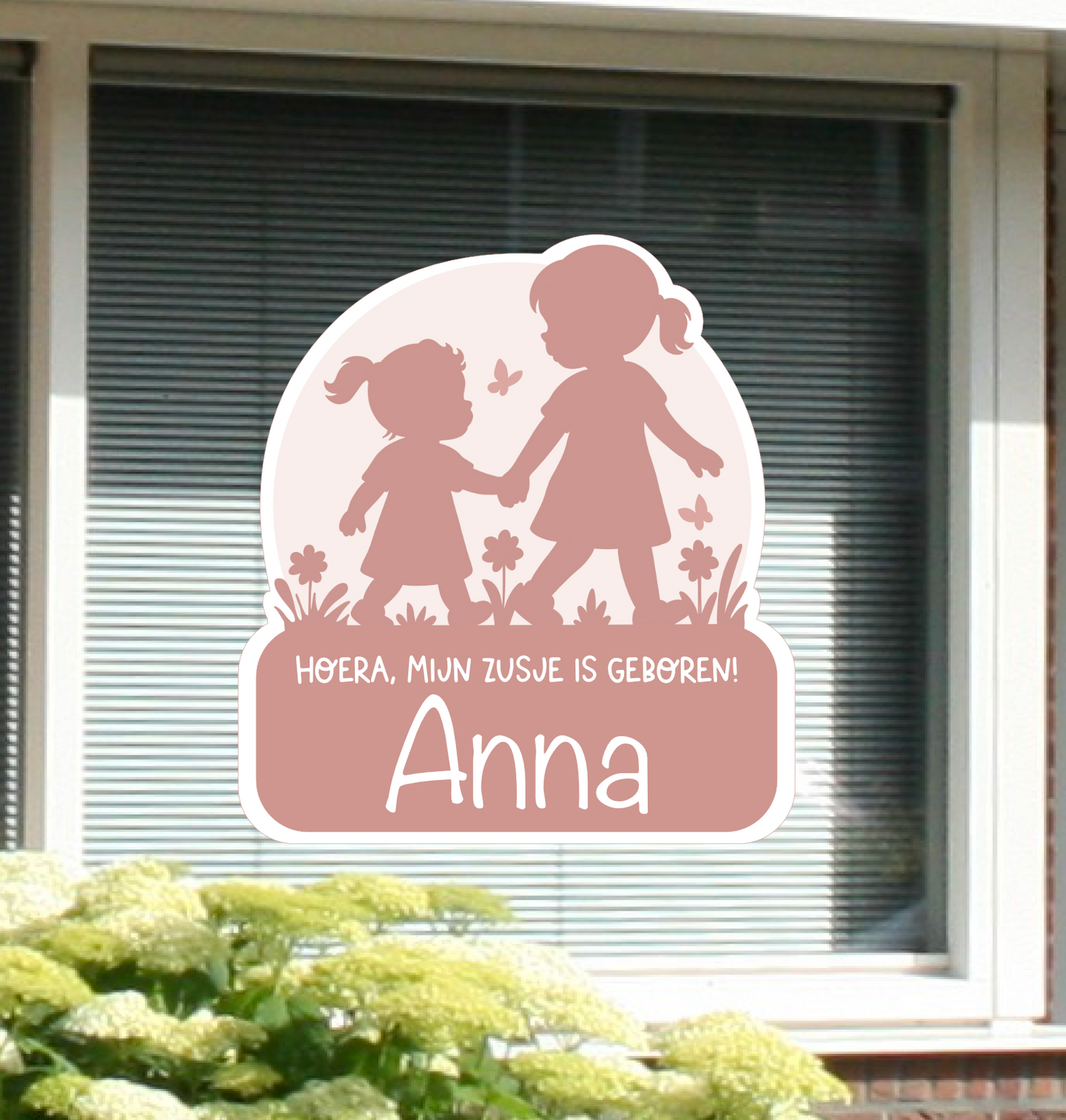 Geboortesticker | Silhouet zusjes