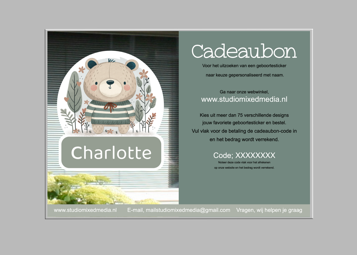Cadeaubon voor een geboortesticker