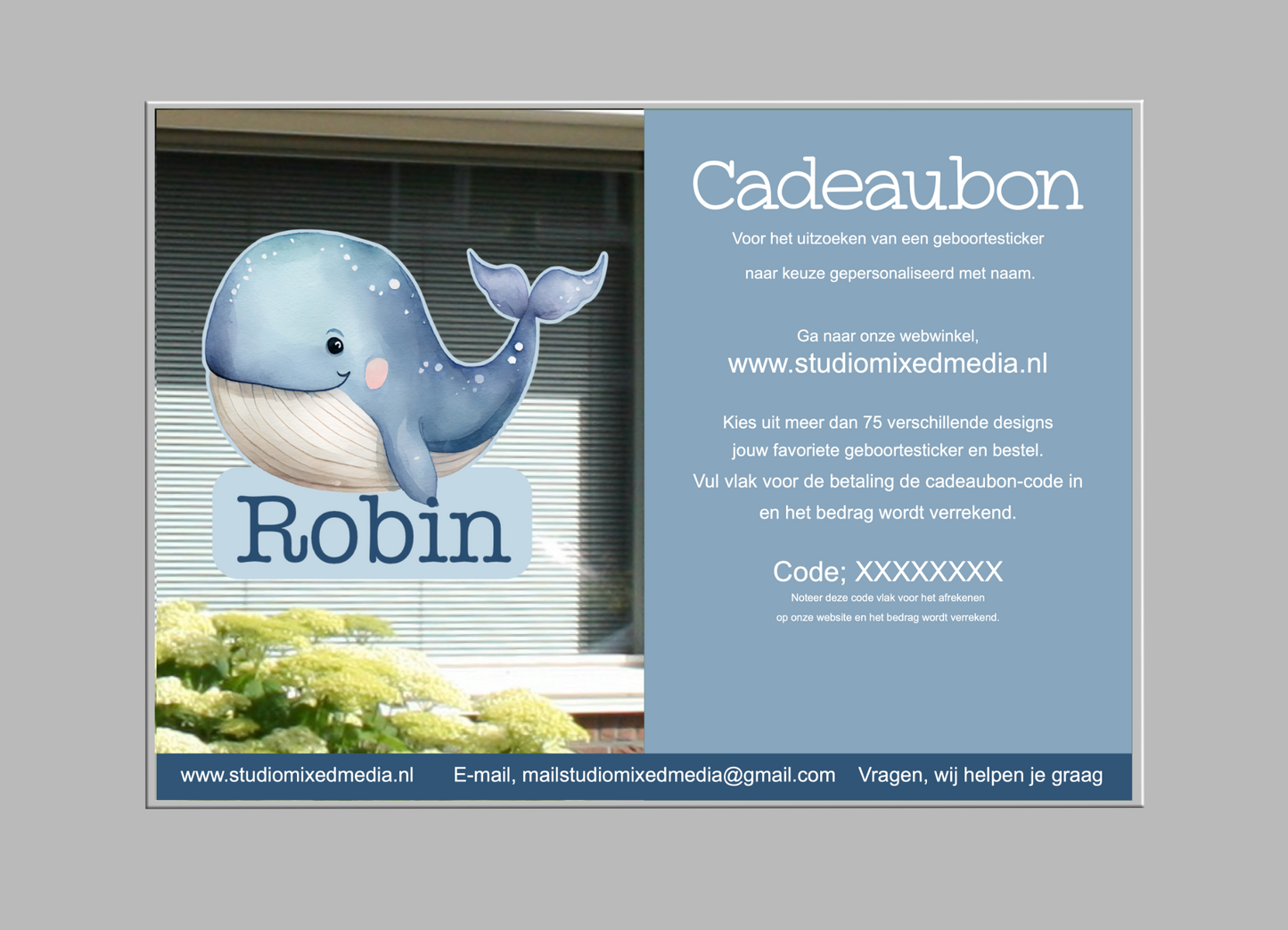 Cadeaubon voor een geboortesticker