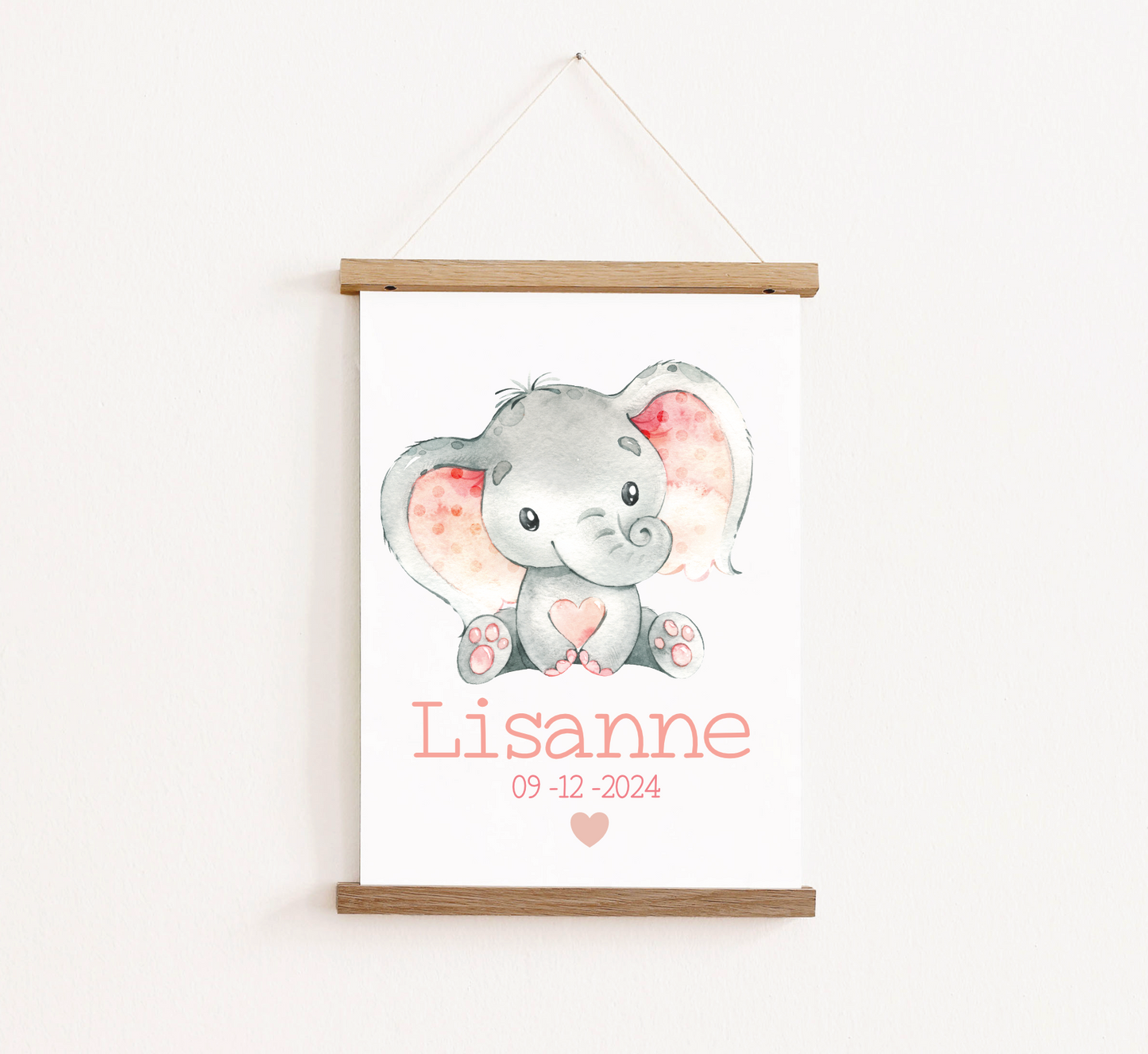 Poster met posterhangers | Olifant