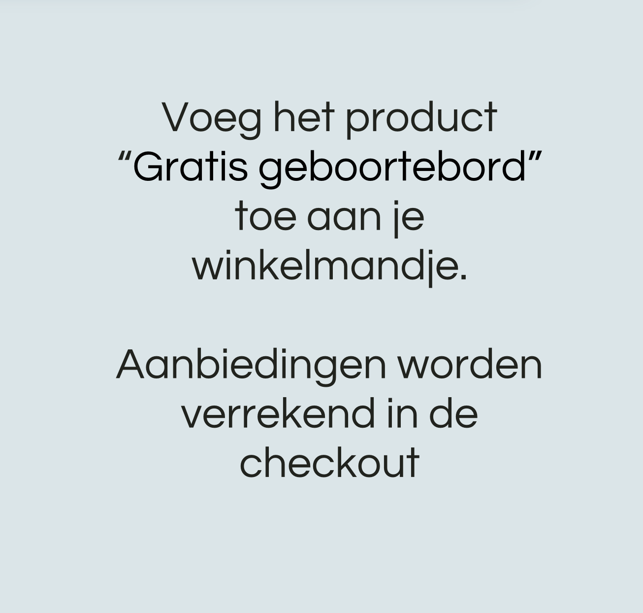Gratis geboortebord