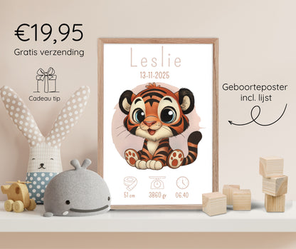 Geboorteposter in lijst