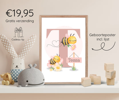 Geboorteposter in lijst