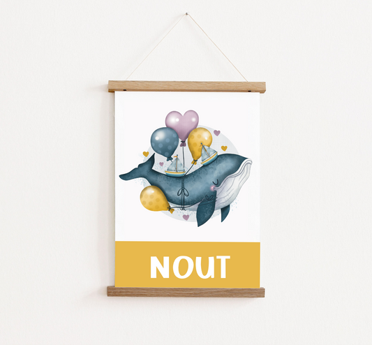 Poster met posterhangers | Walvis