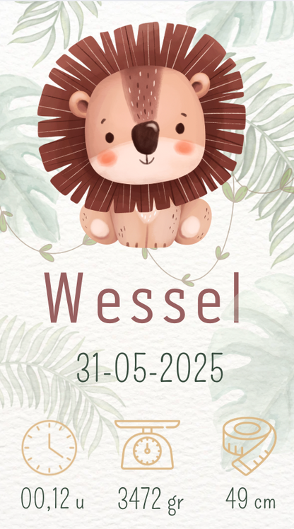 Printbaar bestand van het digitale geboortekaartje