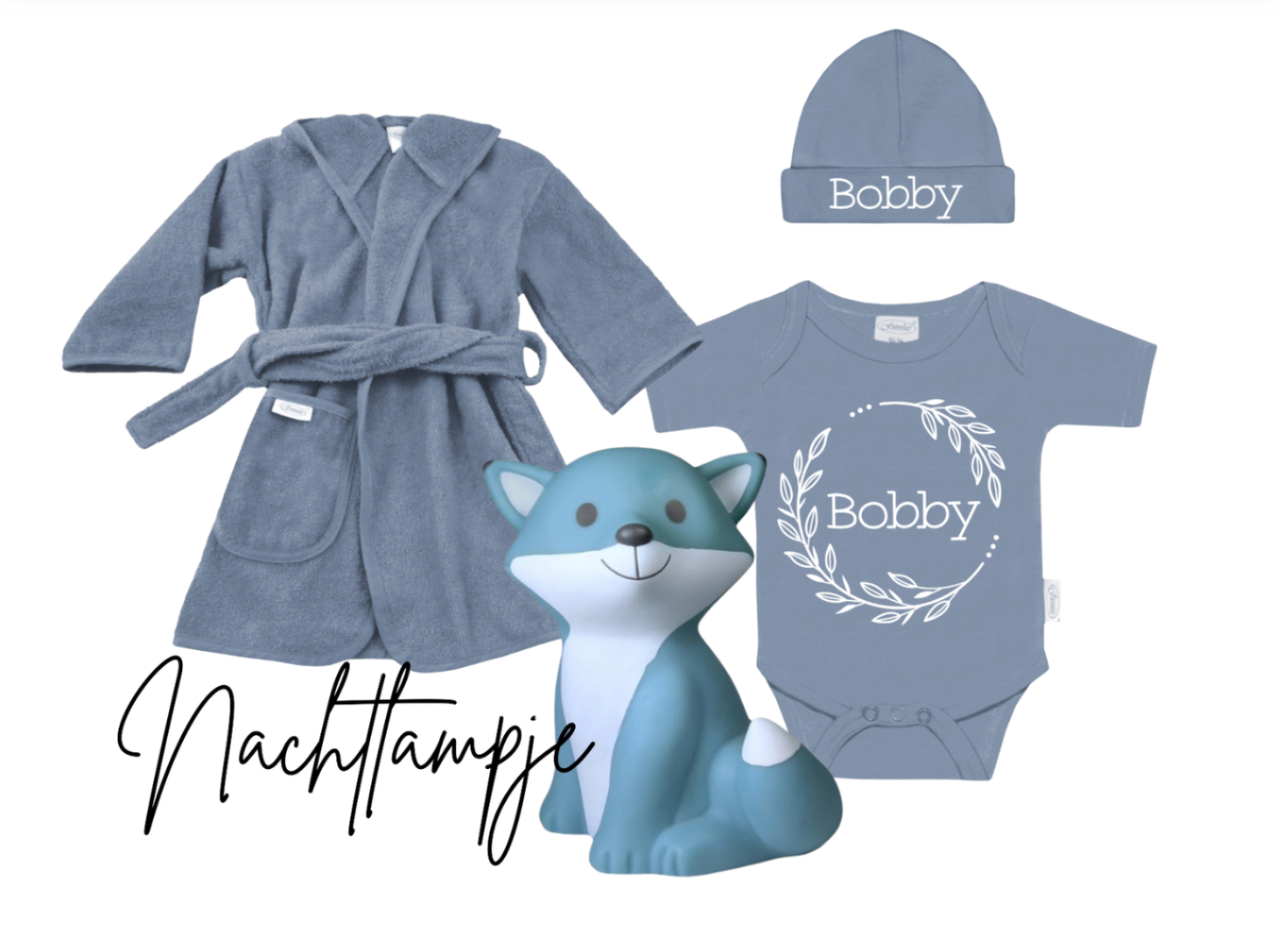 Cadeaupakket geboorte | Grijsblauw L