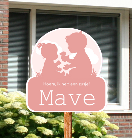 Geboortebord tuin | Zusje