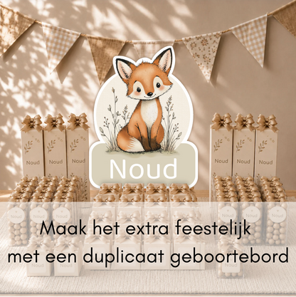 Doopsuiker met geboortebord