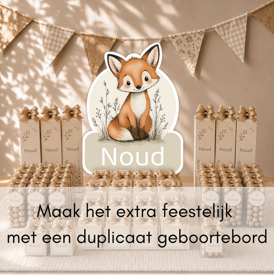 Doopsuiker met geboortebord