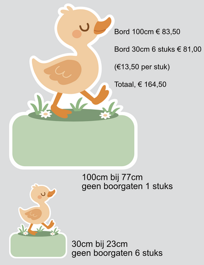 Gereserveerd 1 maal groot 6 maal klein EENDJE