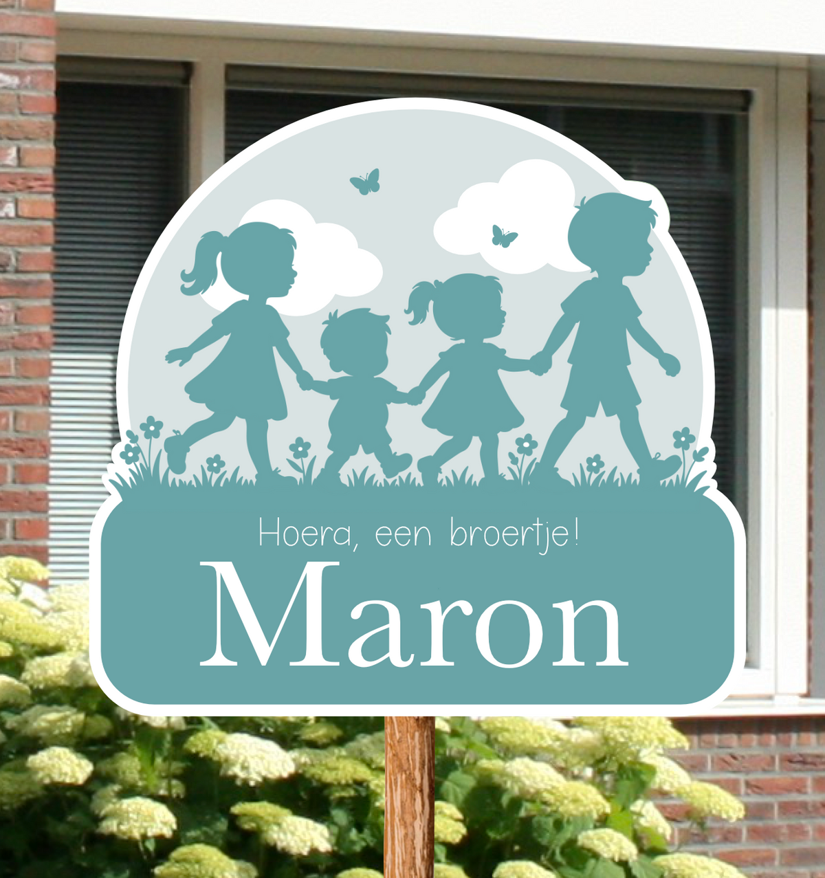 Geboortebord tuin | 4 kinderen.