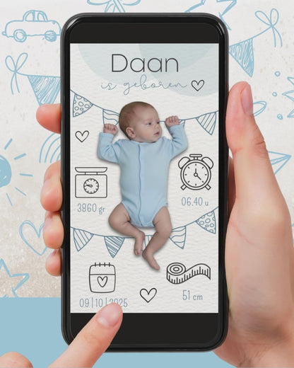 Digitaal geboortekaartje / verhaaltje