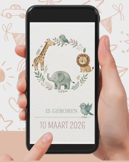 Digitaal geboortekaartje / verhaaltje