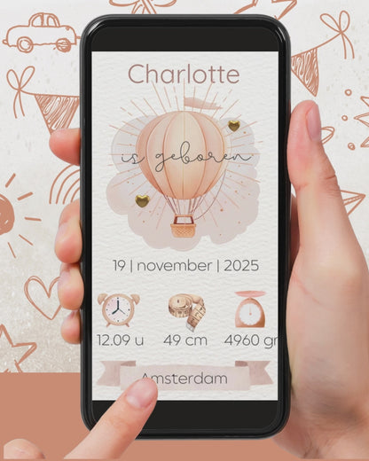 Digitaal geboortekaartje / verhaaltje